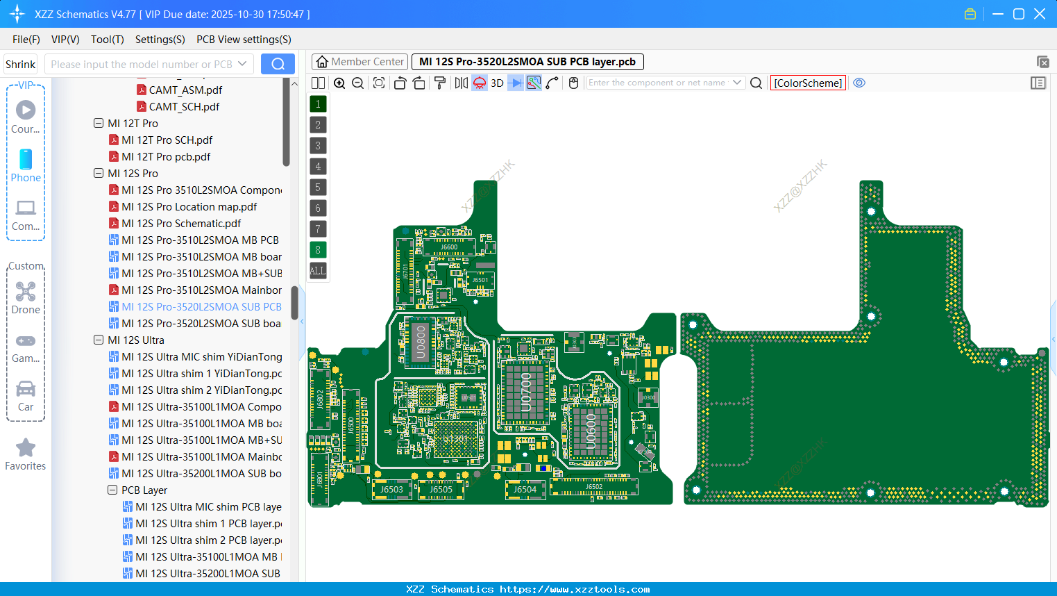 Xiaomi MI 12S Pro-3520L2SMOA SUB PCB Layer